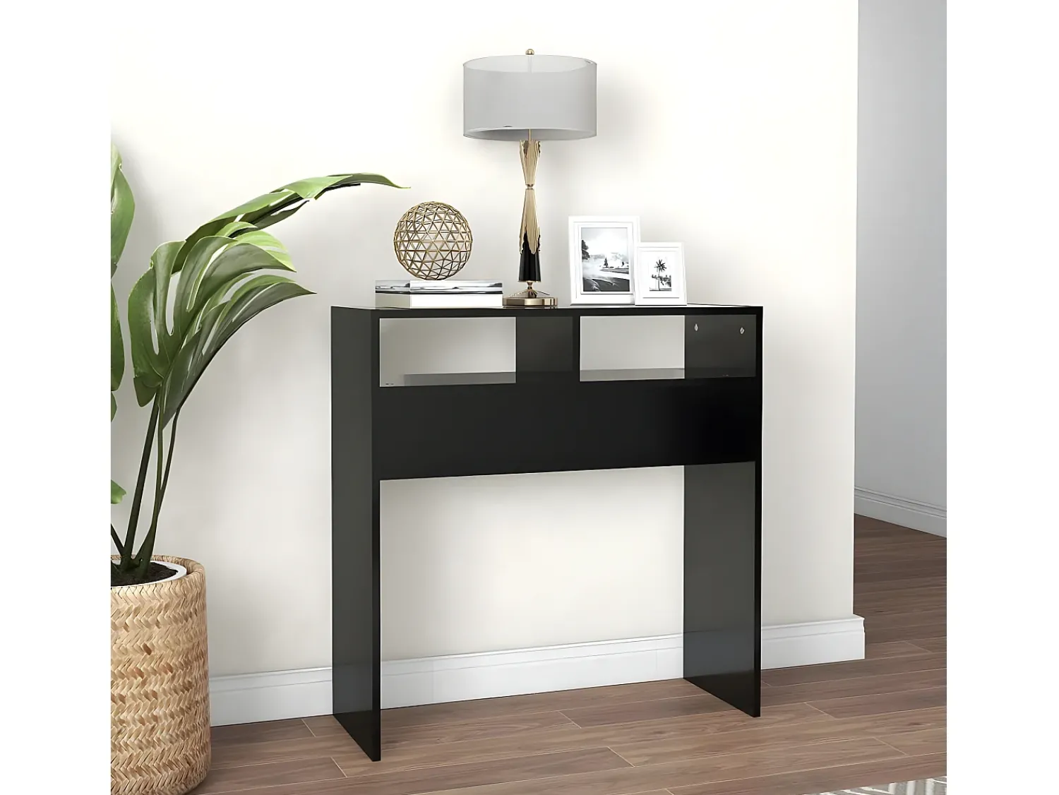 Clearance Mesa consola 78x30x80 cm derivados de madeira PT242861 Preto