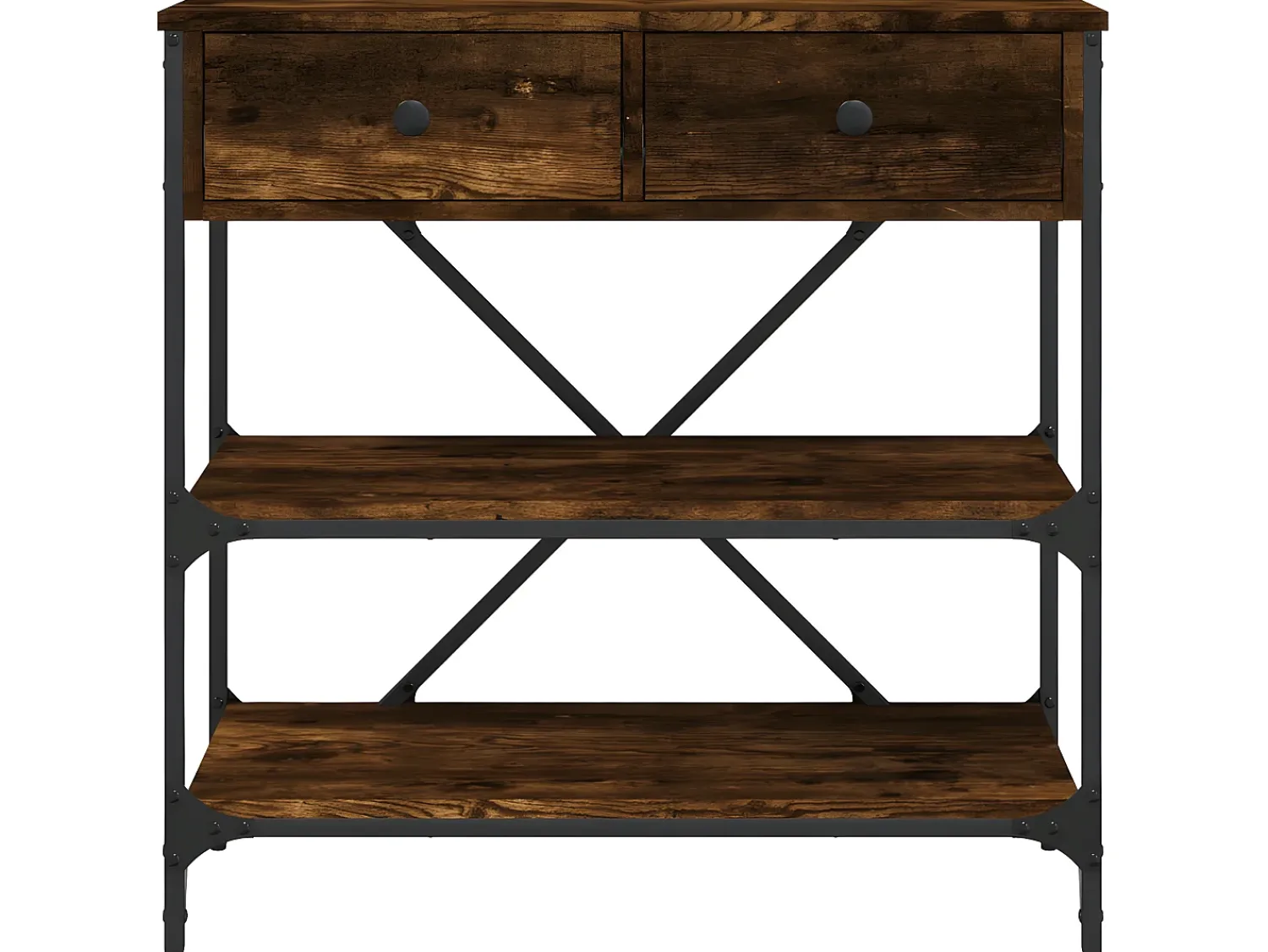 Mesa consola 75x34,5x75 cm derivados de madeira carvalho fumado PT826485^ Consola