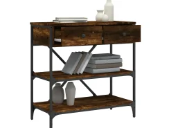 Mesa consola 75x34,5x75 cm derivados de madeira carvalho fumado PT826485^ Consola