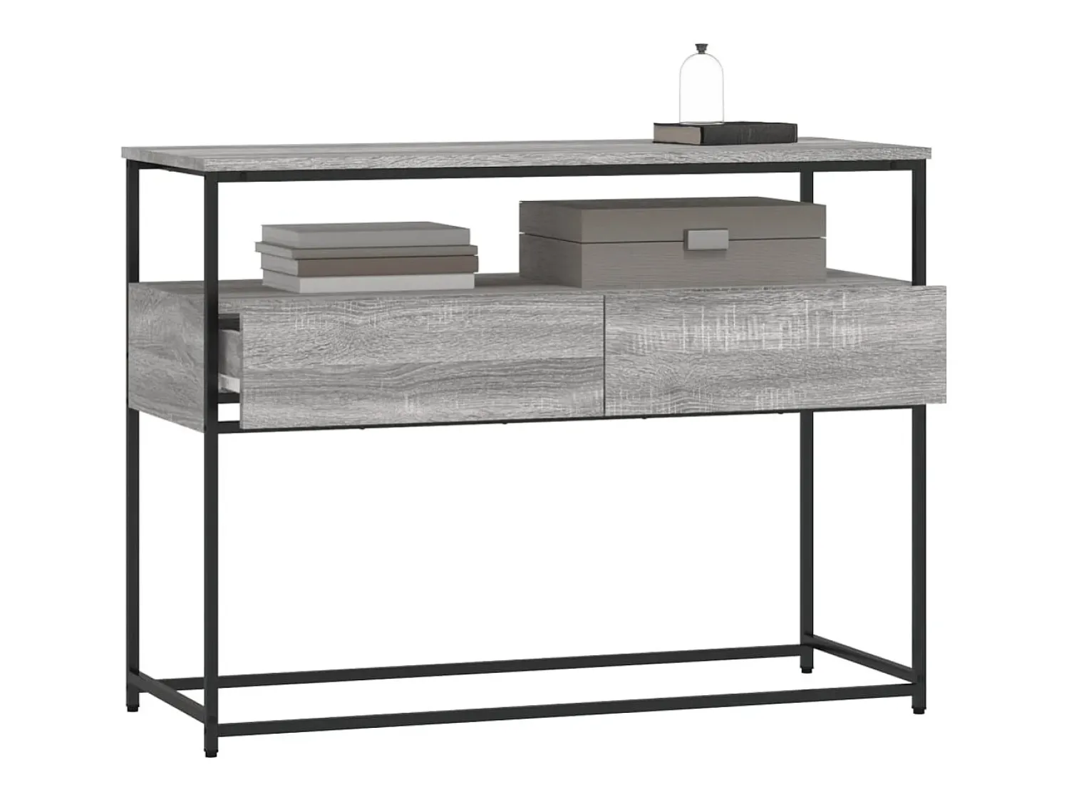 Consola*vidaxl Mesa consola 100x40x75 cm derivados de madeira sonoma Cinzento