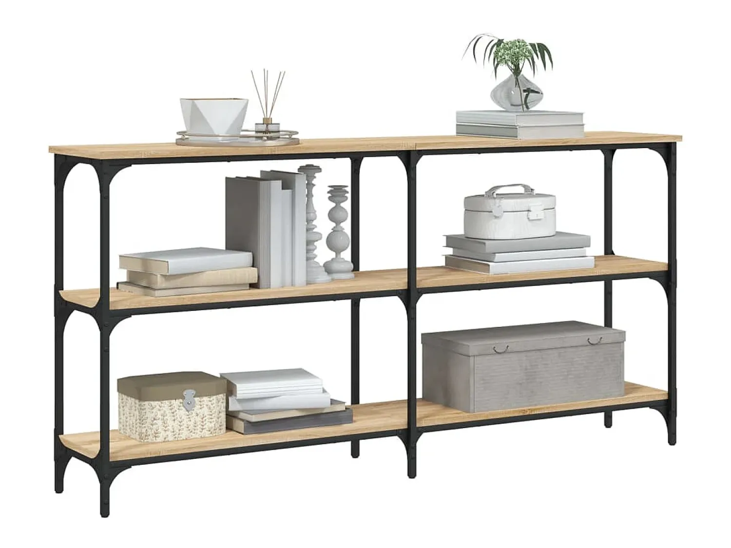 Mesa consola 150x29x75 cm derivados de madeira carvalho sonoma PT385878^ Consola