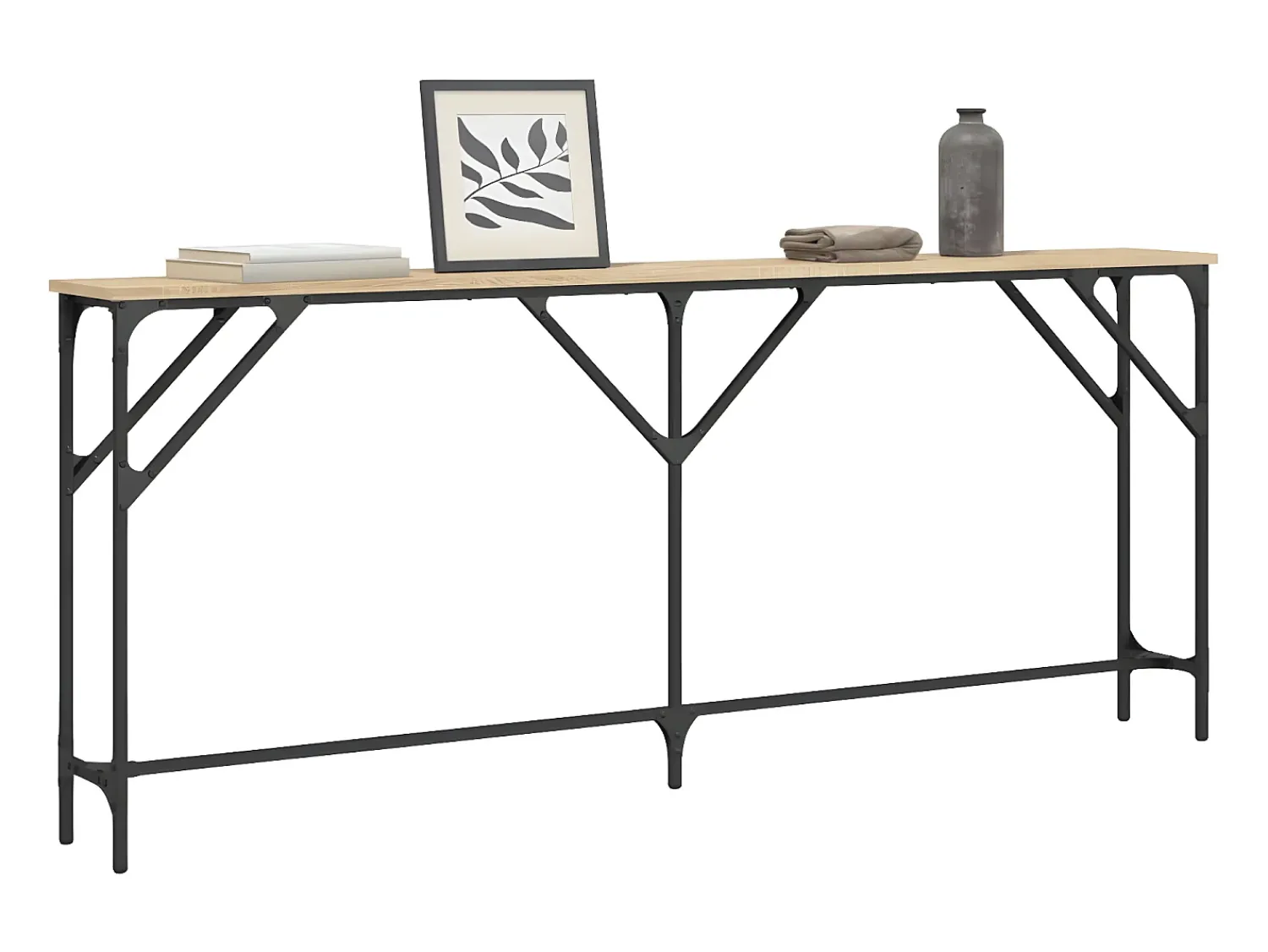 New Mesa consola 180x23x75 cm derivados de madeira carvalho sonoma PT345009 Castanho