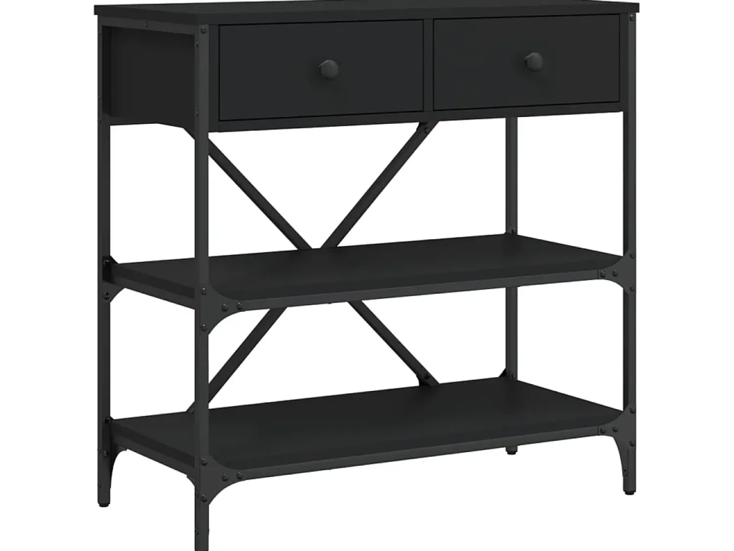 Consola* Mesa consola 75x34,5x75 cm derivados de madeira PT732128 Preto