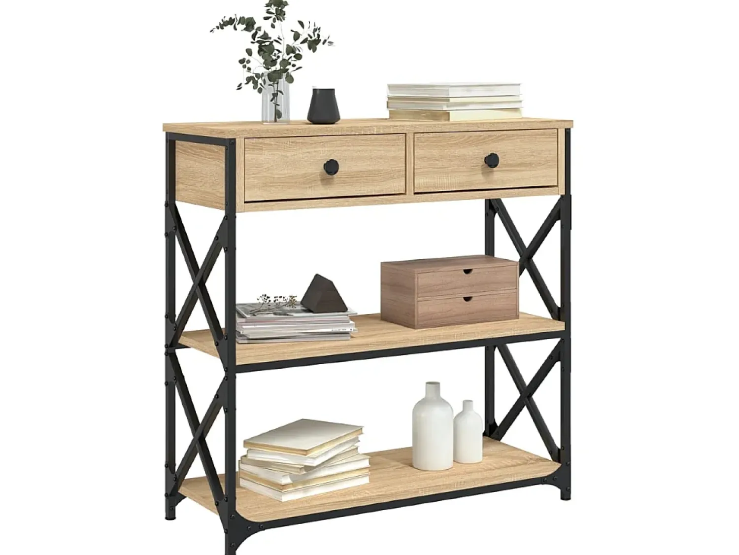 Mesa consola 75x28x75 cm derivados de madeira carvalho sonoma PT858296^ Consola