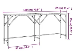 Consola|vidaxl Mesa consola 180x29x75 cm derivados de madeira sonoma Cinzento