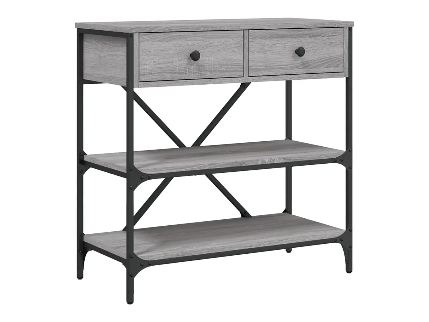 Consola*vidaxl Mesa consola 75x34,5x75 cm derivados de madeira sonoma Cinzento