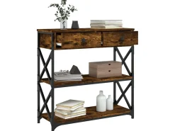 Clearance Mesa consola 75x28x75 cm derivados de madeira carvalho fumado PT348856 Castanho