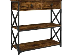 Clearance Mesa consola 75x28x75 cm derivados de madeira carvalho fumado PT348856 Castanho