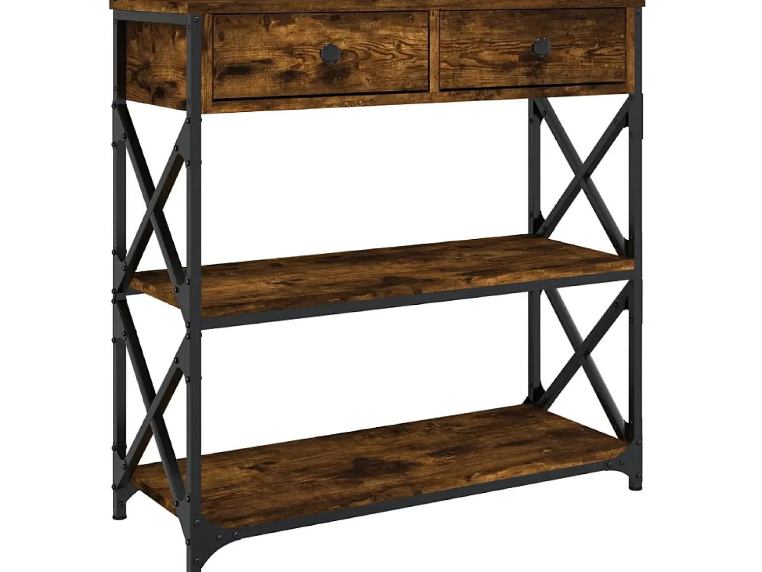 Clearance Mesa consola 75x28x75 cm derivados de madeira carvalho fumado PT348856 Castanho
