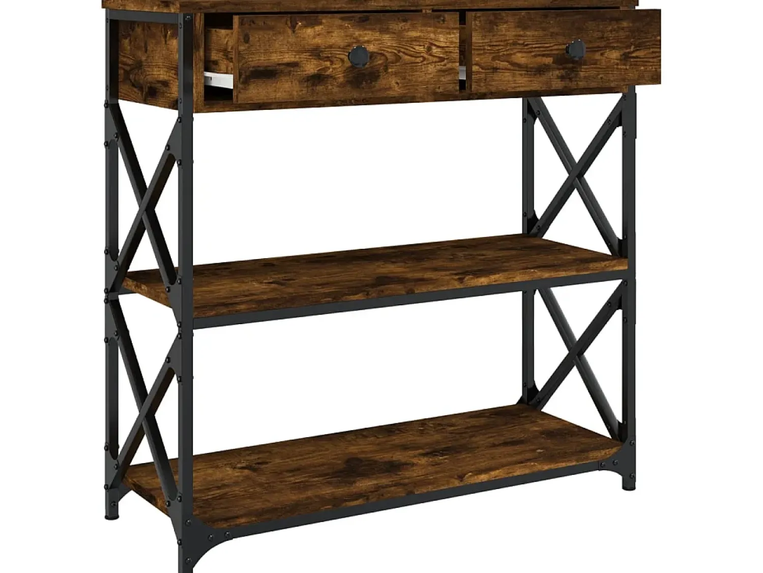 Clearance Mesa consola 75x28x75 cm derivados de madeira carvalho fumado PT348856 Castanho