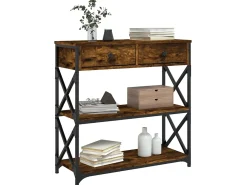 Clearance Mesa consola 75x28x75 cm derivados de madeira carvalho fumado PT348856 Castanho