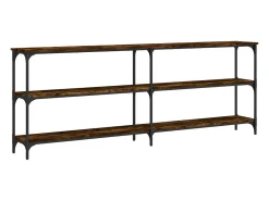 Clearance vidaxl Mesa consola 200x29x75 cm derivados de madeira carvalho fumado Natural escuro