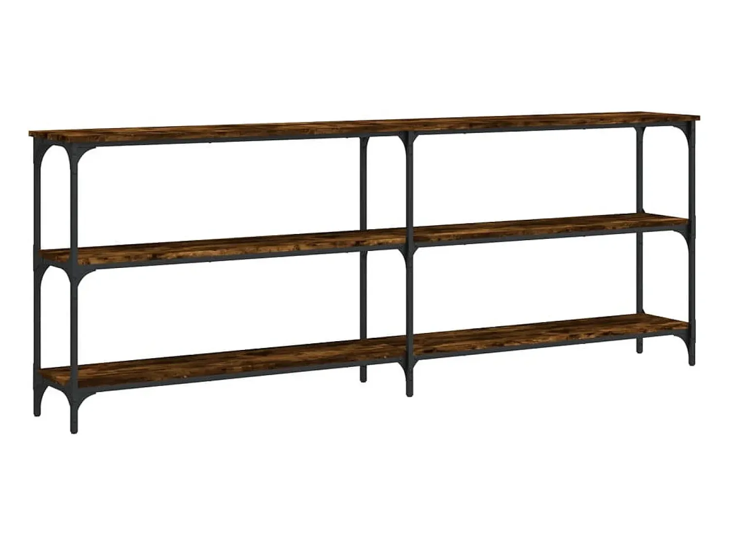 Clearance vidaxl Mesa consola 200x29x75 cm derivados de madeira carvalho fumado Natural escuro