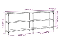 Clearance vidaxl Mesa consola 200x29x75 cm derivados de madeira carvalho fumado Natural escuro