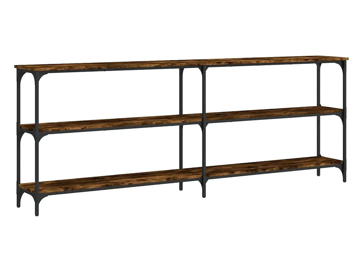 Clearance vidaxl Mesa consola 200x29x75 cm derivados de madeira carvalho fumado Natural escuro