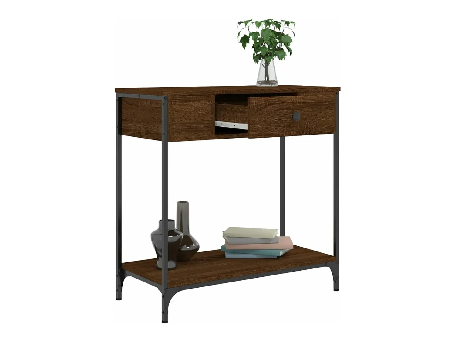 Consola|vidaxl Mesa consola 75x34,5x75 cm derivados madeira carvalho castanho Natural claro
