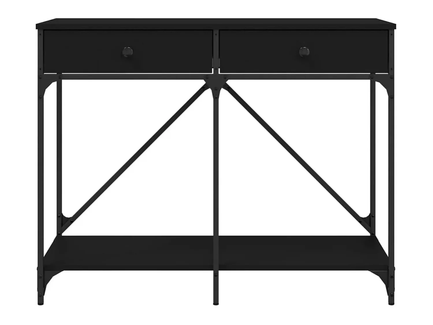 Consola*vidaxl Mesa consola 100x39x78,5 cm derivados de madeira Preto