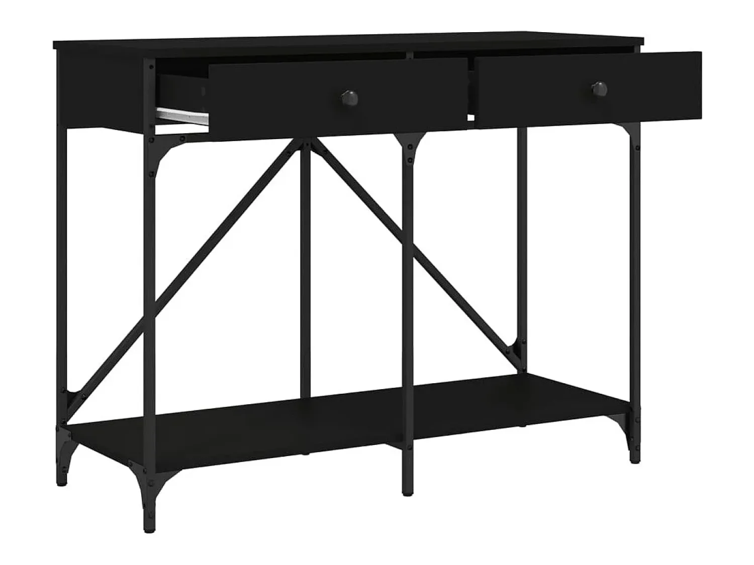 Consola*vidaxl Mesa consola 100x39x78,5 cm derivados de madeira Preto