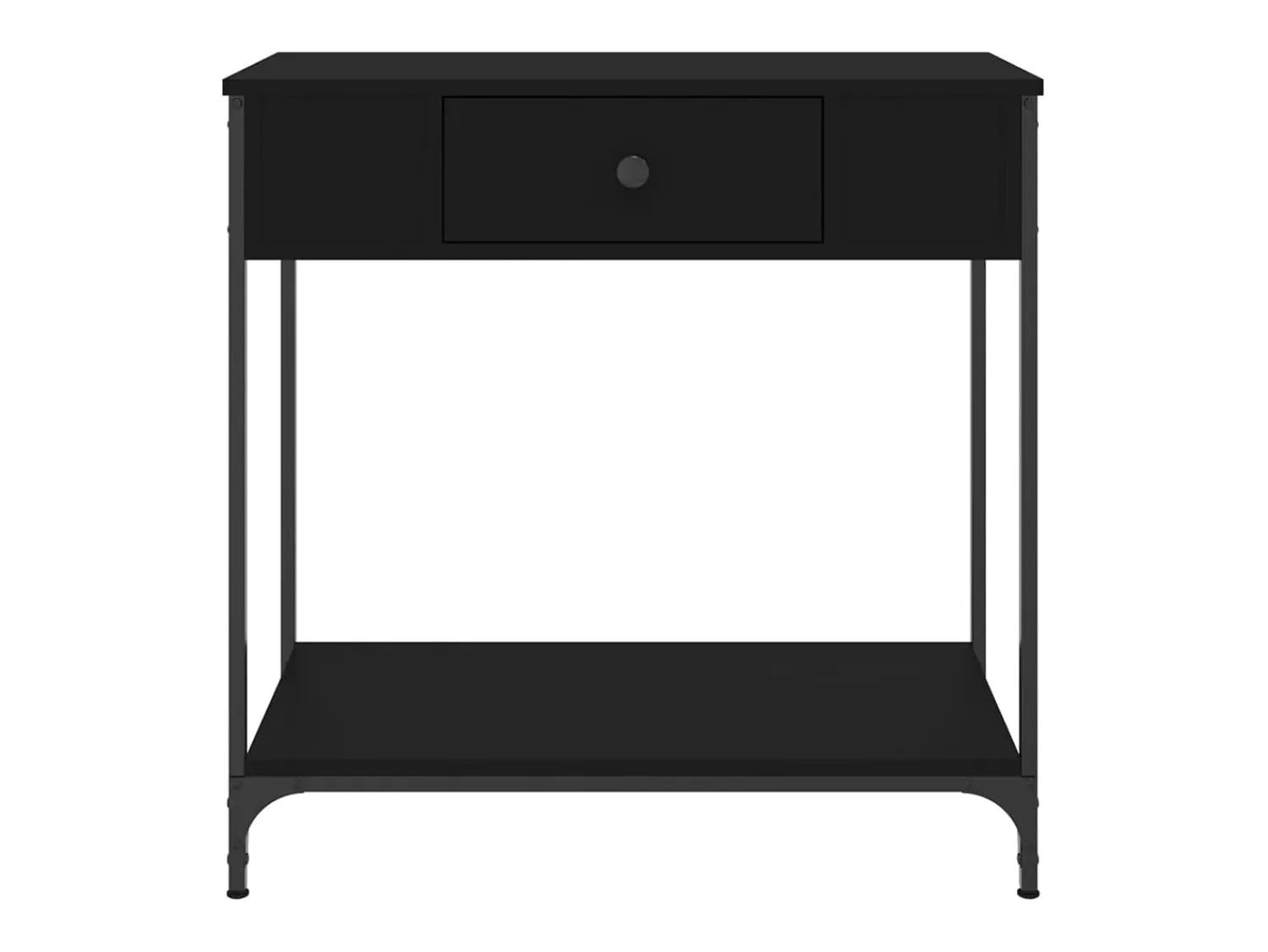 Consola*vidaxl Mesa consola 75x34,5x75 cm derivados de madeira Preto