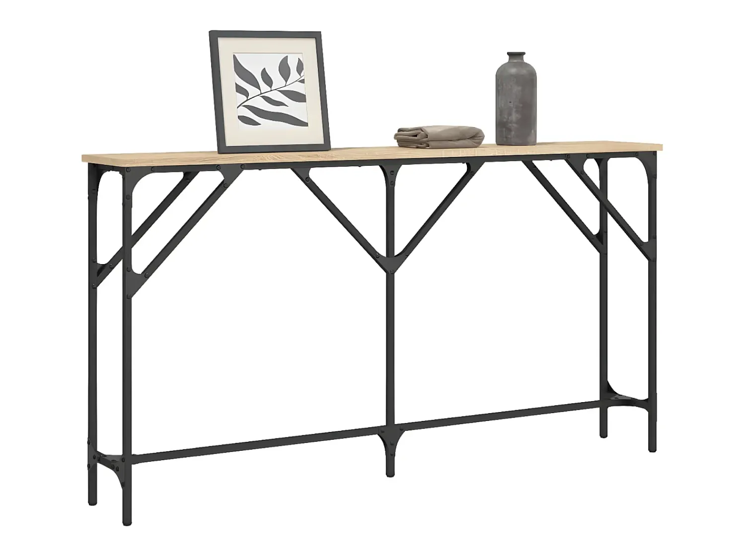 Mesa consola 140x23x75 cm derivados de madeira carvalho sonoma PT428502^ Consola