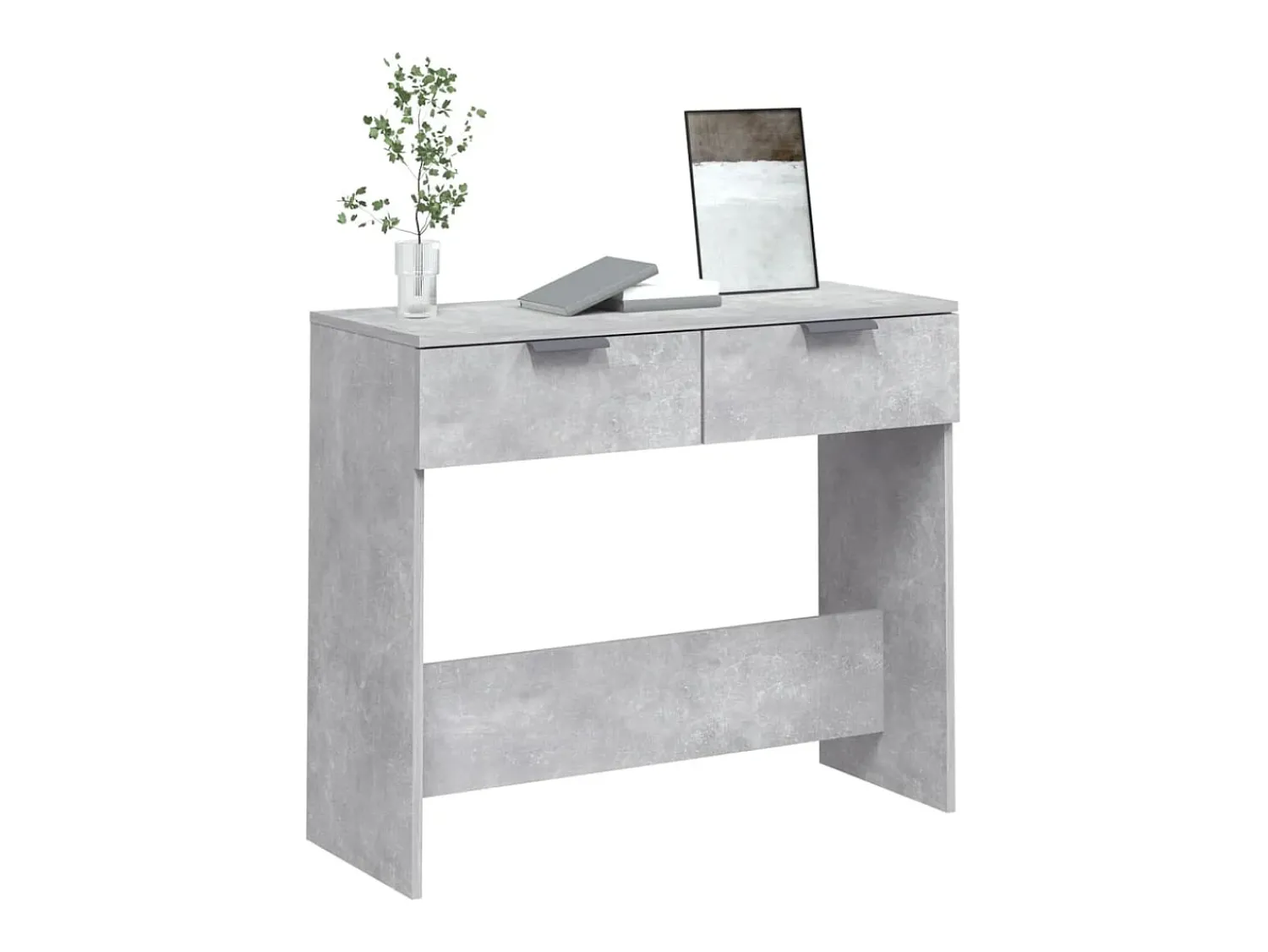 Consola*vidaxl Mesa consola 90x36x75 cm derivados de madeira -cimento Cinzento