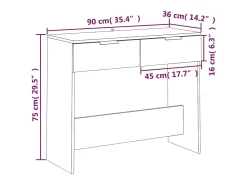 Consola*vidaxl Mesa consola 90x36x75 cm derivados de madeira -cimento Cinzento