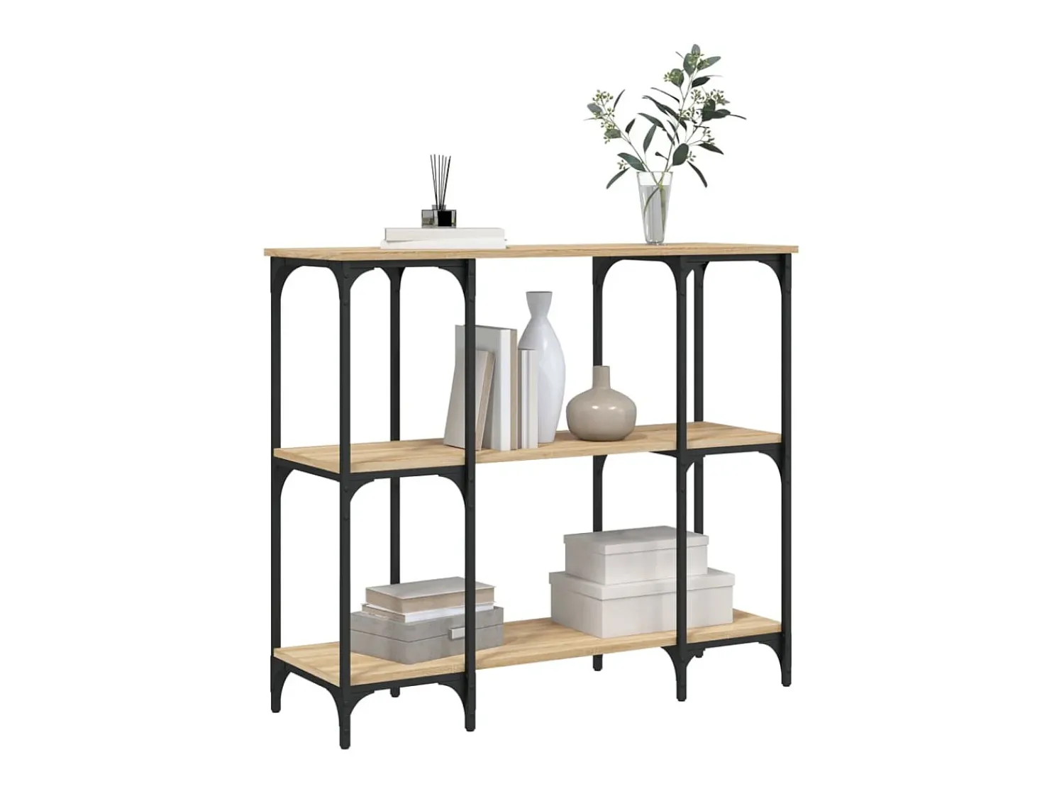 Mesa consola 102x35x90 cm derivados de madeira carvalho sonoma PT571931 Castanho