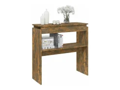 Consola*vidaxl Mesa consola 80x30x80 cm derivados de madeira carvalho fumado Natural claro