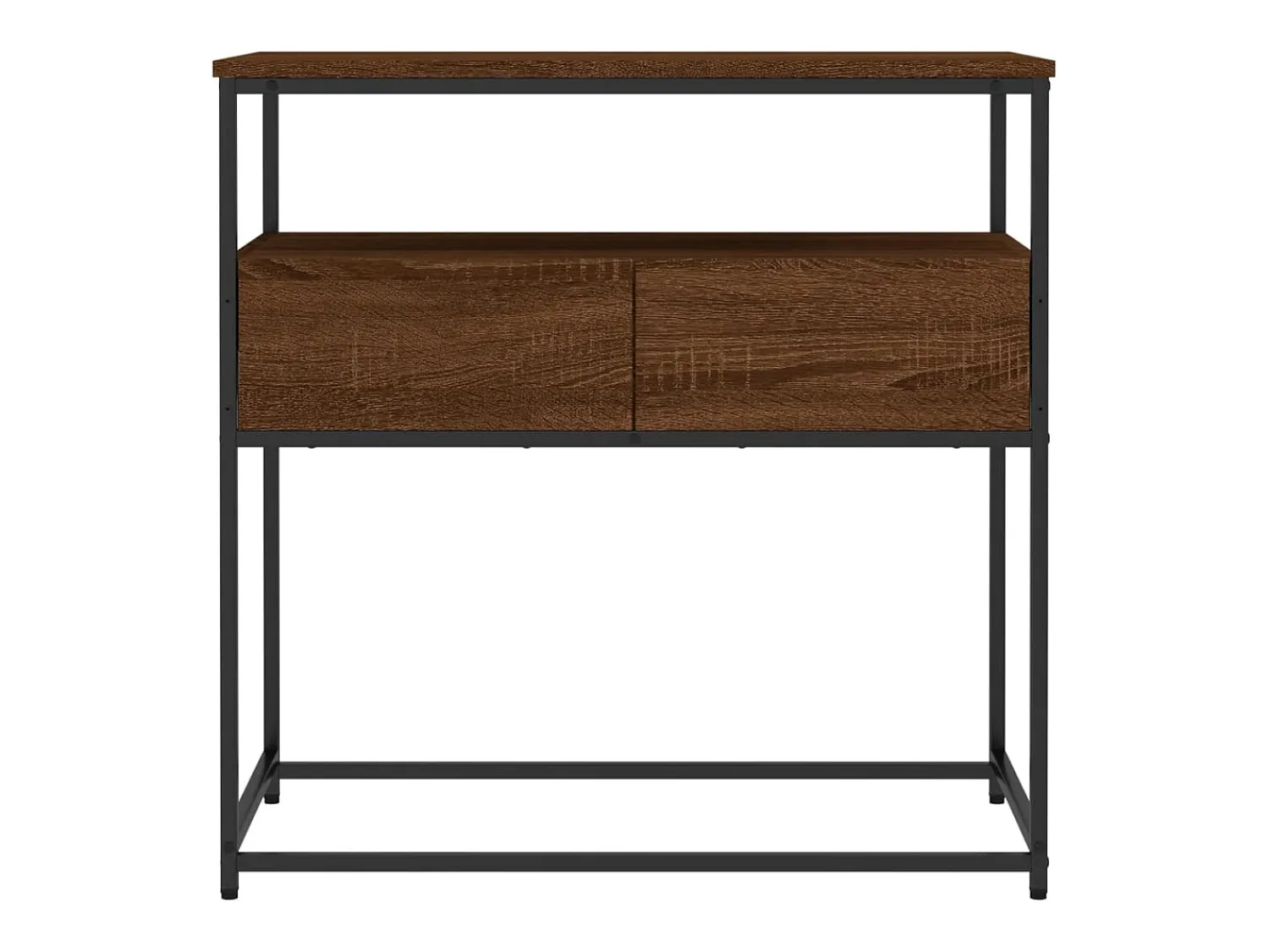 Consola|vidaxl Mesa consola 75x40x75 cm derivados de madeira carvalho castanho Natural escuro
