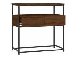 Consola|vidaxl Mesa consola 75x40x75 cm derivados de madeira carvalho castanho Natural escuro