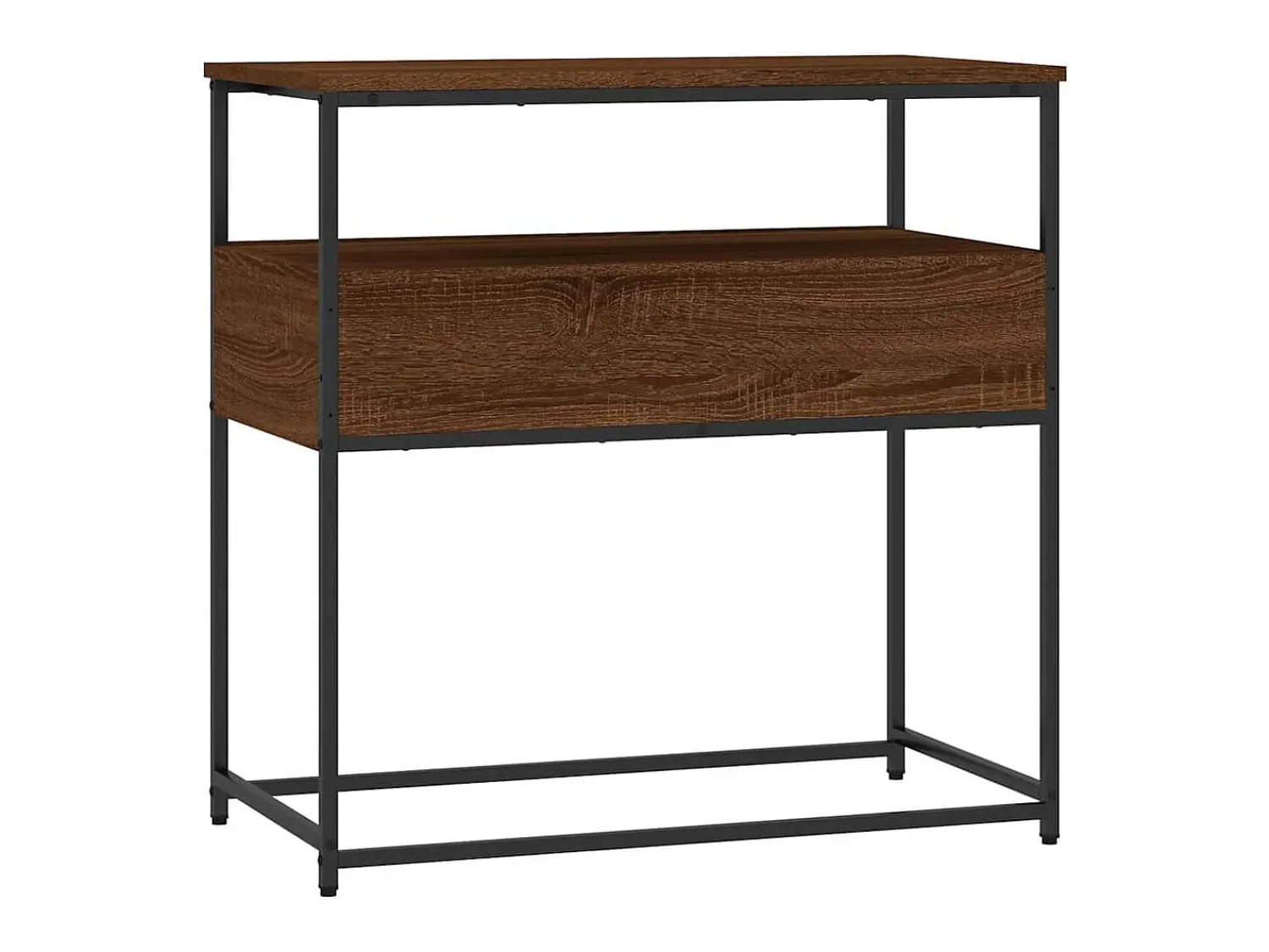 Consola|vidaxl Mesa consola 75x40x75 cm derivados de madeira carvalho castanho Natural escuro
