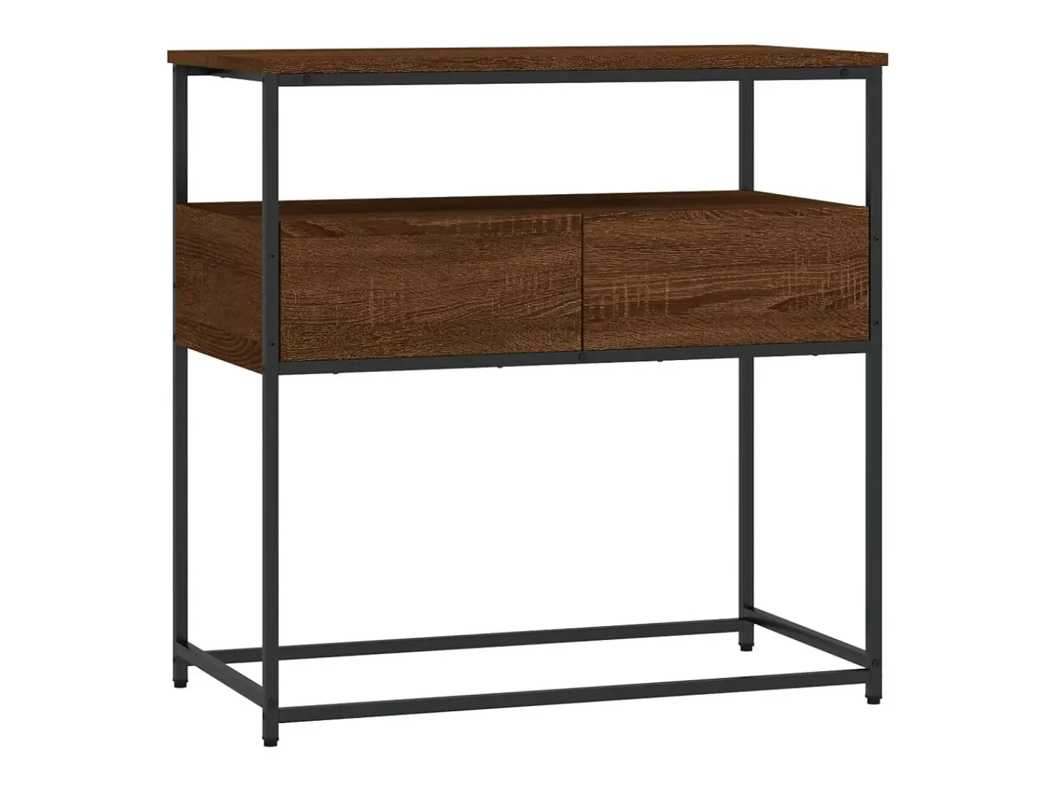 Consola|vidaxl Mesa consola 75x40x75 cm derivados de madeira carvalho castanho Natural escuro