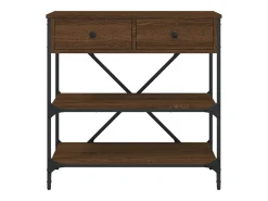 vidaxl Mesa consola 75x34,5x75 cm derivados madeira carvalho castanho^ Consola