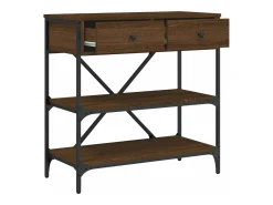 vidaxl Mesa consola 75x34,5x75 cm derivados madeira carvalho castanho^ Consola