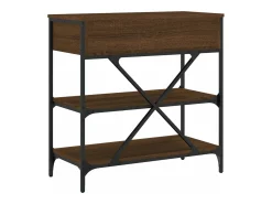 vidaxl Mesa consola 75x34,5x75 cm derivados madeira carvalho castanho^ Consola