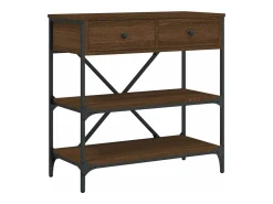 vidaxl Mesa consola 75x34,5x75 cm derivados madeira carvalho castanho^ Consola