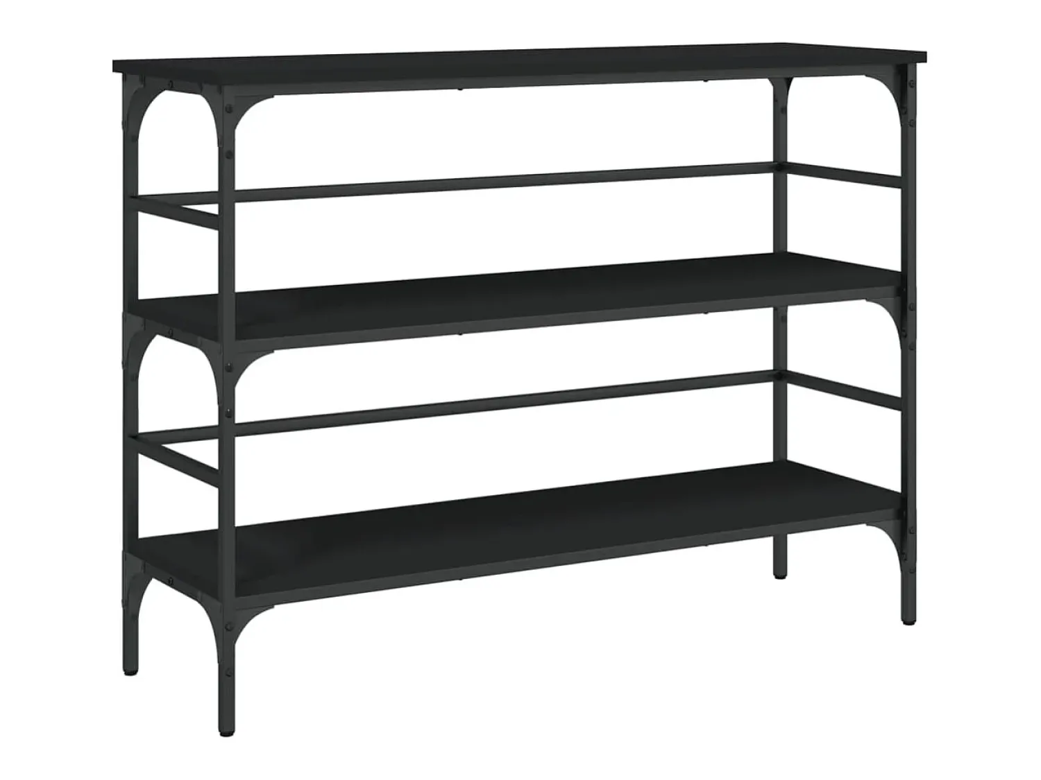 Consola|vidaxl Mesa consola 100x32x75 cm derivados de madeira Preto