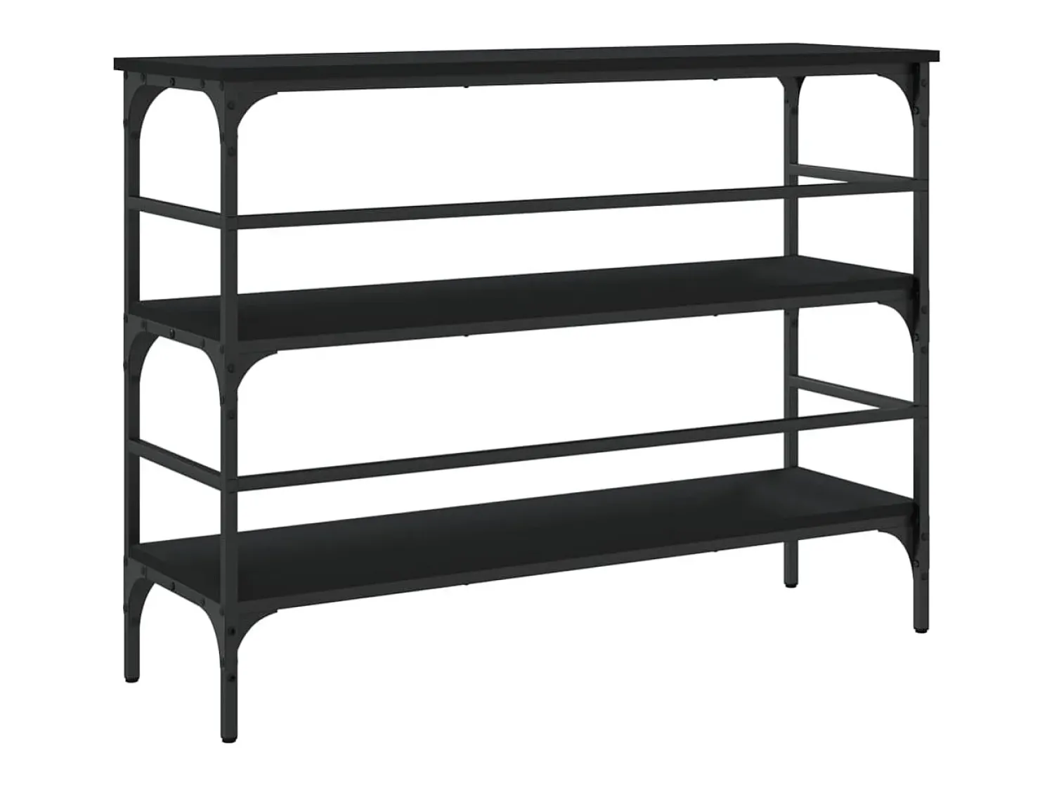 Consola|vidaxl Mesa consola 100x32x75 cm derivados de madeira Preto