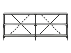 Consola| Mesa consola 180x30x75 cm derivados madeira/ferro cinza sonoma PT555962 Cinzento