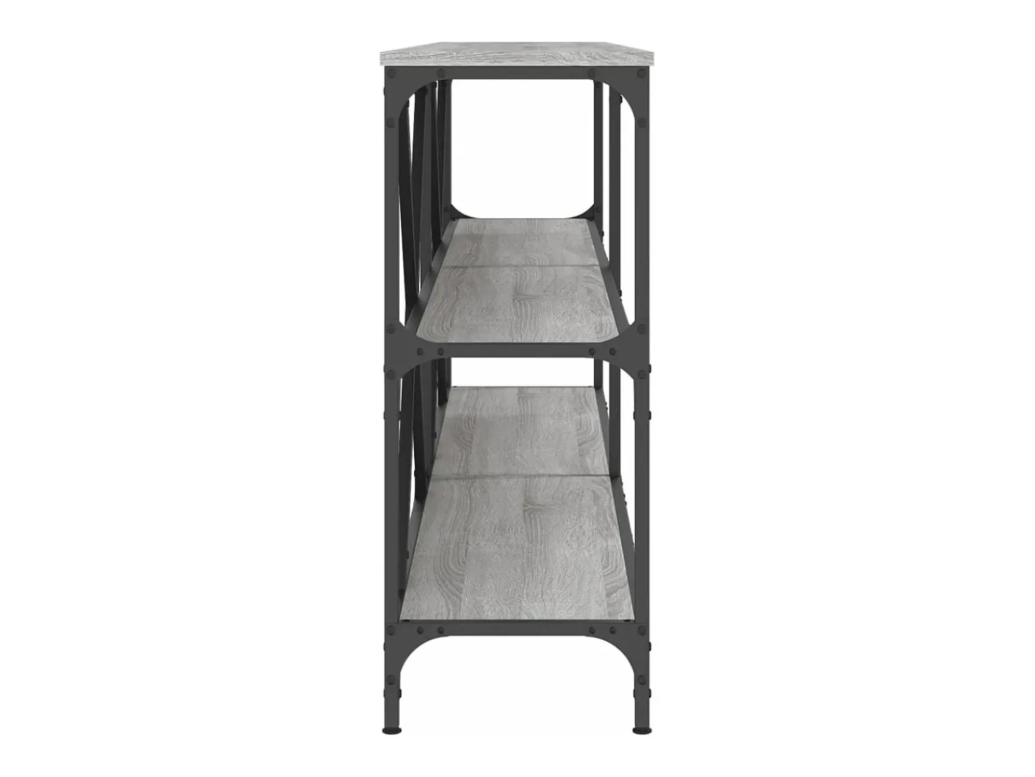 Consola| Mesa consola 180x30x75 cm derivados madeira/ferro cinza sonoma PT555962 Cinzento