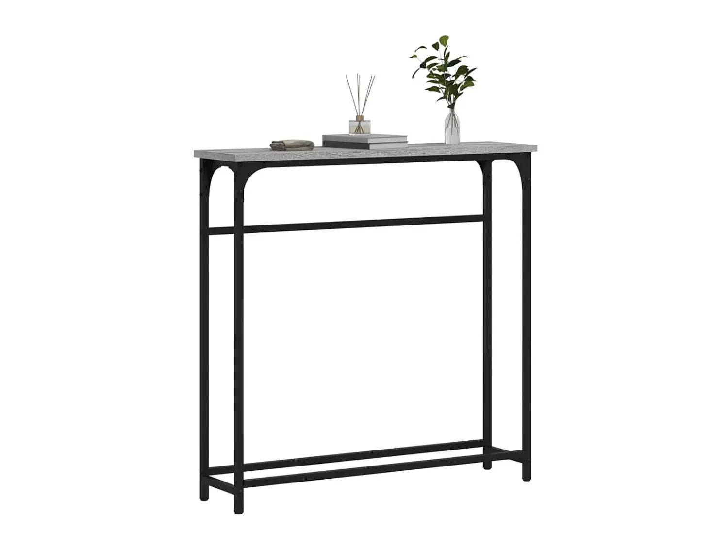 Consola| Mesa consola 75x19,5x75 cm derivados de madeira sonoma PT314337 Cinzento