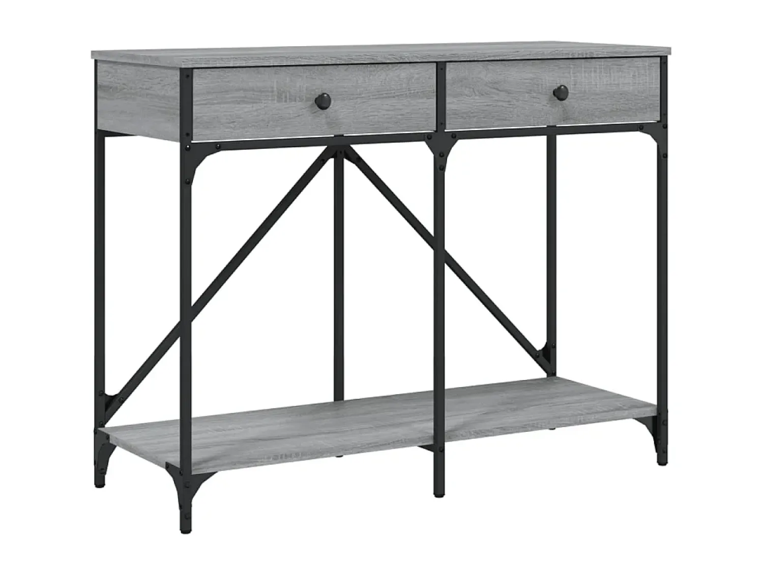 Consola| Mesa consola 100x39x78,5 cm derivados madeira sonoma PT476749 Cinzento