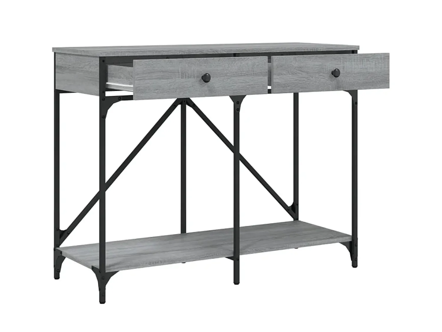 Consola| Mesa consola 100x39x78,5 cm derivados madeira sonoma PT476749 Cinzento