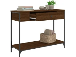 Consola* Mesa consola 100x34,5x75 cm derivados madeira carvalho PT306007 Castanho