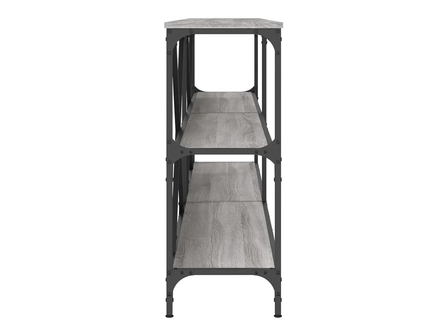 Consola*vidaxl Mesa consola 200x30x75 cm derivados madeira/ferro cinza sonoma Cinzento