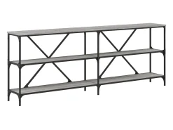 Consola*vidaxl Mesa consola 200x30x75 cm derivados madeira/ferro cinza sonoma Cinzento