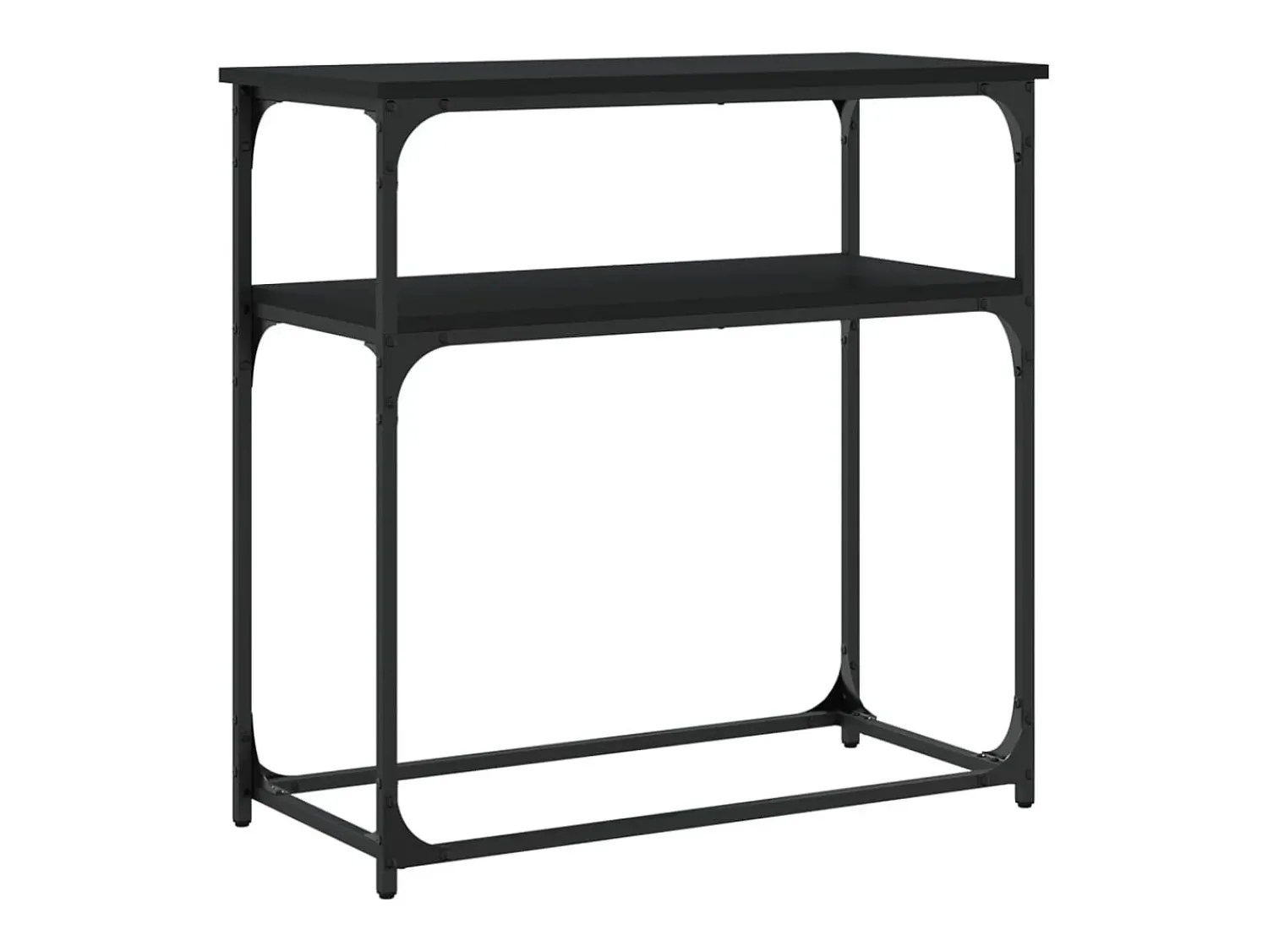 Consola|vidaxl Mesa consola 75x35,5x75 cm derivados de madeira Preto