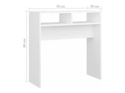 Consola*vidaxl Mesa consola 78x30x80 cm derivados de madeira Branco