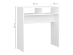 Consola*vidaxl Mesa consola 78x30x80 cm derivados de madeira Branco