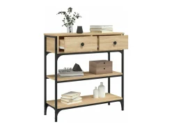 Consola* Mesa consola 72,5x25x75 cm derivados de madeira carvalho sonoma PT772171 Castanho